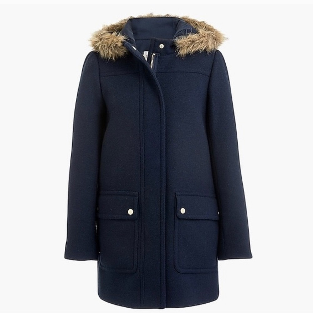 J Crew Vail Parka, Size 10, Navy